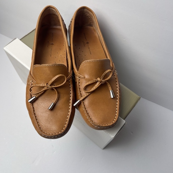 Mercanti Fiorentini Tan Leather String Tie Driving Shoe Loafer, Women's 8.5M - Picture 6 of 13